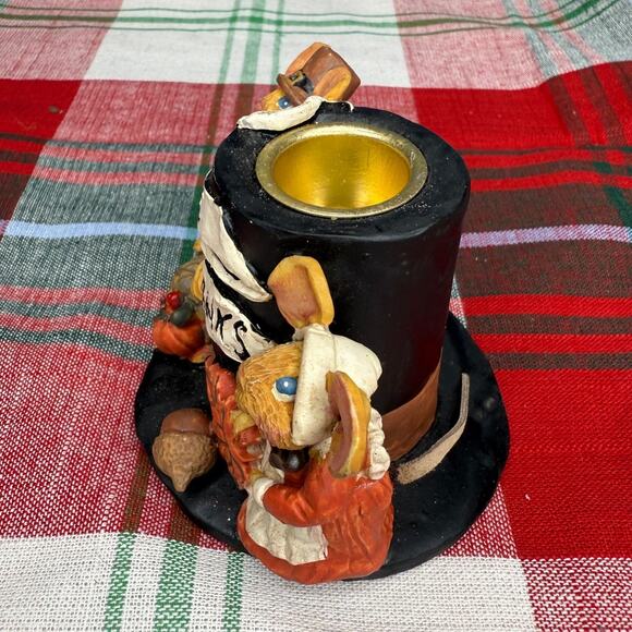 Vintage Thanksgiving "Give Thanks" Candle Stick Holder Centerpiece - Picture 2 of 3